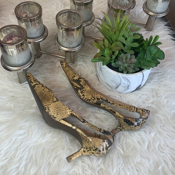 ELLEN Tracy snake print slingback heel shoes size 7.5 - Picture 3 of 13